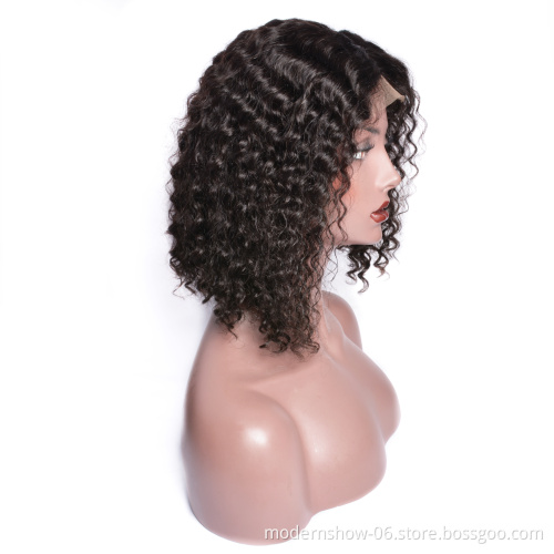 No Glue Most Full Head Brunette Wear-proof Scalp Wigs Lace Front Human Hair Wig Brazilian Hair Bob Lace Frontal Wig Swiss Lace